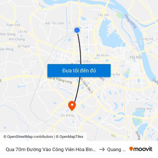 Qua 70m Đường Vào Công Viên Hòa Bình - Phạm Văn Đồng to Quang Trung map