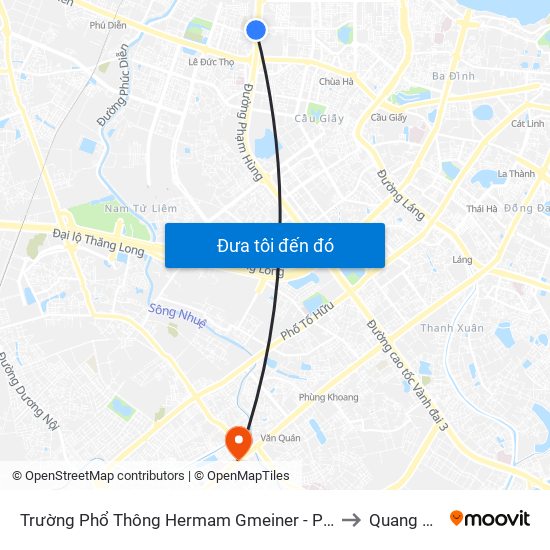 Trường Phổ Thông Hermam Gmeiner - Phạm Văn Đồng to Quang Trung map