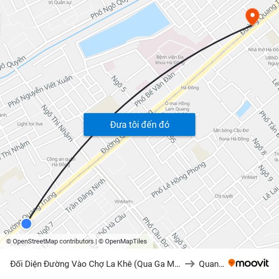 Đối Diện Đường Vào Chợ La Khê (Qua Ga Metro La Khê) - 405 Quang Trung (Hà Đông) to Quang Trung map