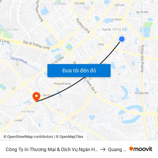 Công Ty In Thương Mại & Dịch Vụ Ngân Hàng - Số 10 Chùa Bộc to Quang Trung map