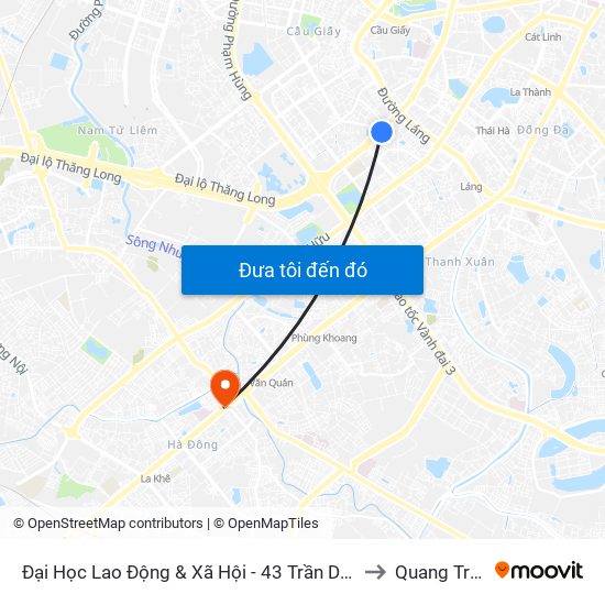 Đại Học Lao Động & Xã Hội - 43 Trần Duy Hưng to Quang Trung map