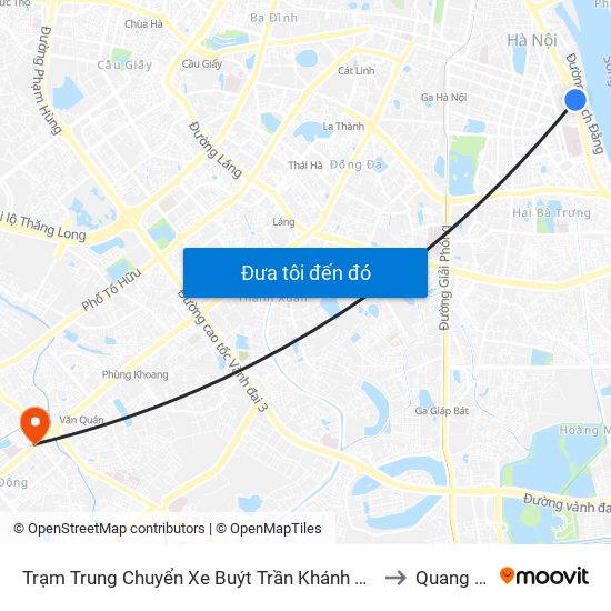 Trạm Trung Chuyển Xe Buýt Trần Khánh Dư (Khu Đón Khách) to Quang Trung map