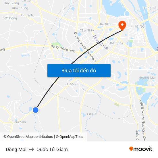 Đồng Mai to Quốc Tử Giám map