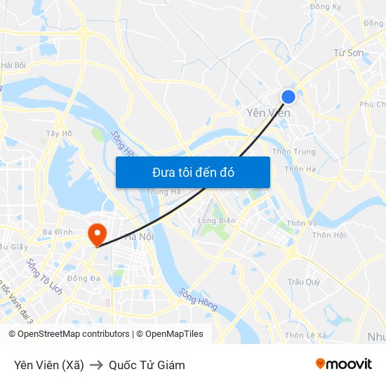 Yên Viên (Xã) to Quốc Tử Giám map