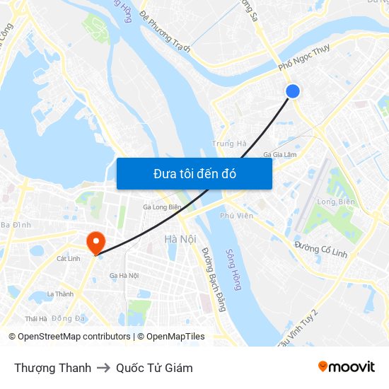 Thượng Thanh to Quốc Tử Giám map