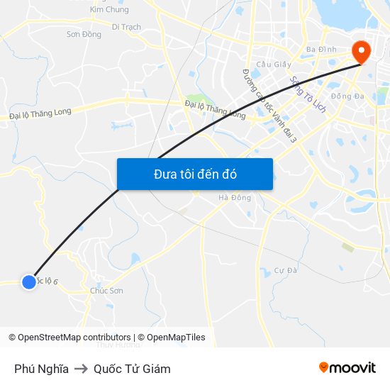 Phú Nghĩa to Quốc Tử Giám map