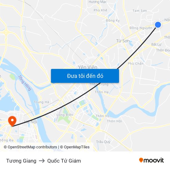 Tương Giang to Quốc Tử Giám map