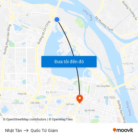 Nhật Tân to Quốc Tử Giám map