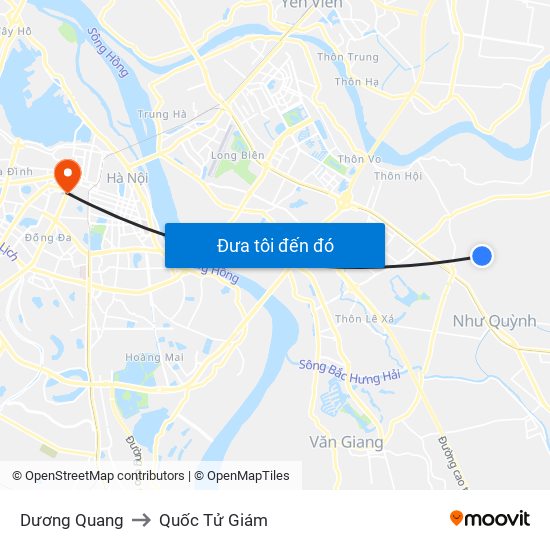 Dương Quang to Quốc Tử Giám map