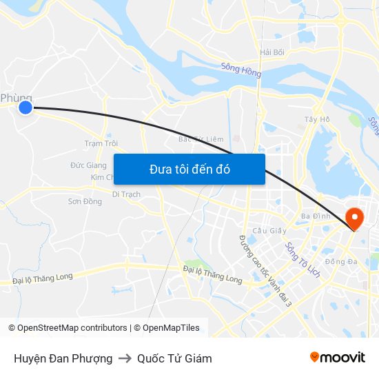 Huyện Đan Phượng to Quốc Tử Giám map