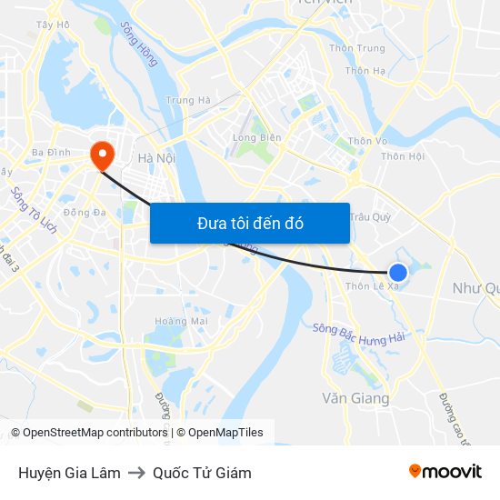 Huyện Gia Lâm to Quốc Tử Giám map