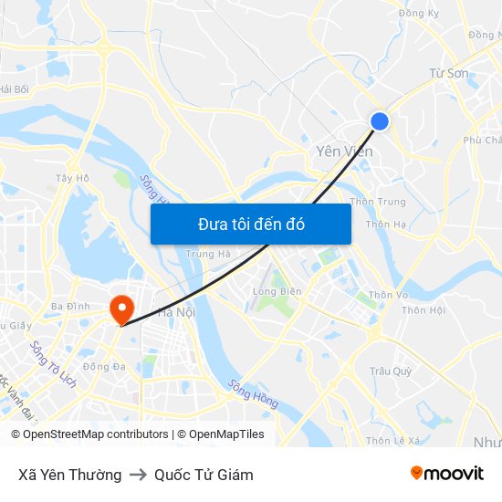 Xã Yên Thường to Quốc Tử Giám map