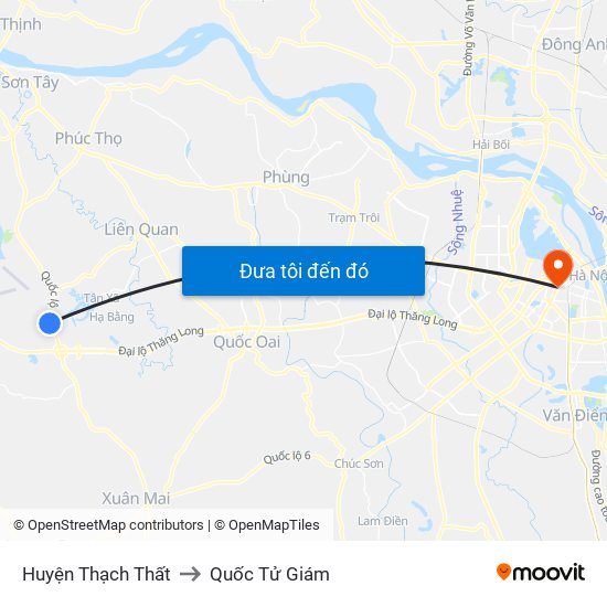 Huyện Thạch Thất to Quốc Tử Giám map