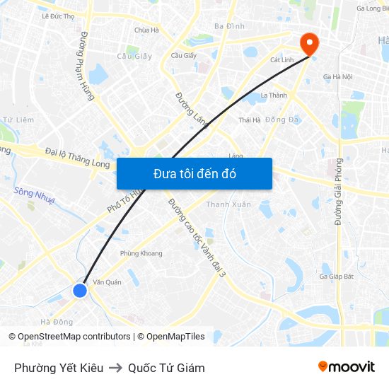 Phường Yết Kiêu to Quốc Tử Giám map