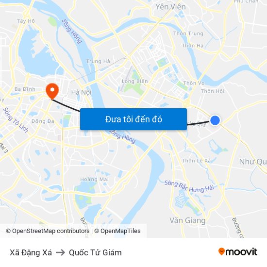 Xã Đặng Xá to Quốc Tử Giám map