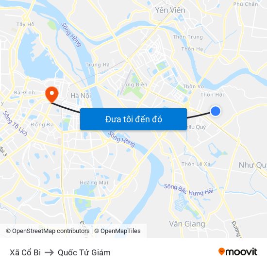 Xã Cổ Bi to Quốc Tử Giám map