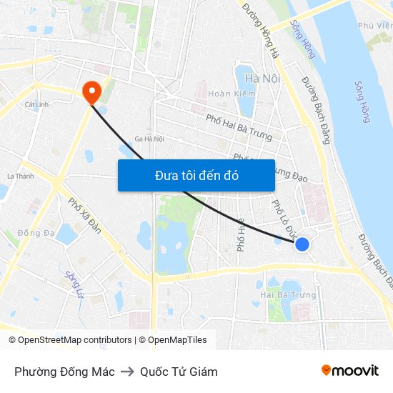 Phường Đống Mác to Quốc Tử Giám map