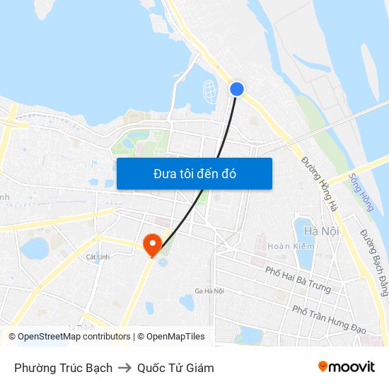 Phường Trúc Bạch to Quốc Tử Giám map