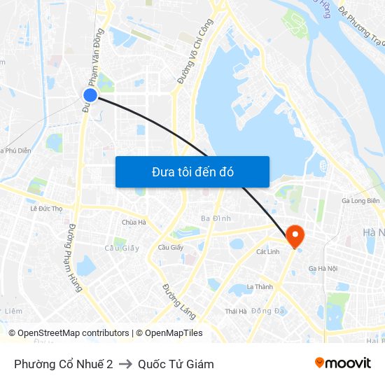 Phường Cổ Nhuế 2 to Quốc Tử Giám map