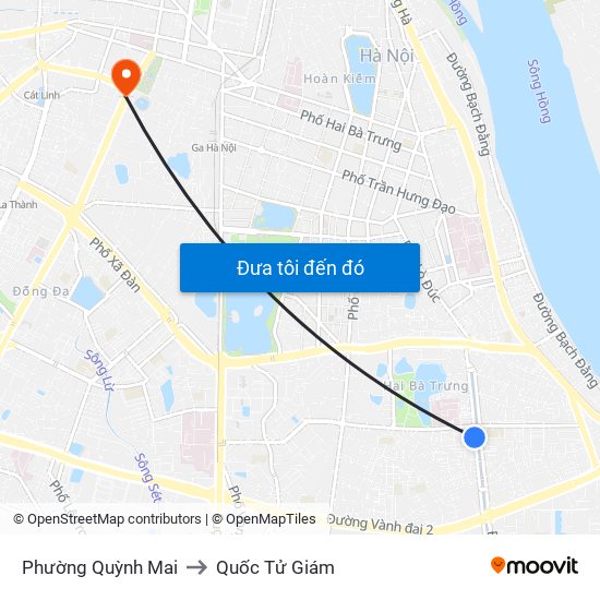 Phường Quỳnh Mai to Quốc Tử Giám map