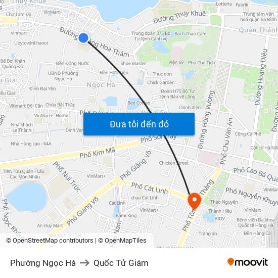 Phường Ngọc Hà to Quốc Tử Giám map