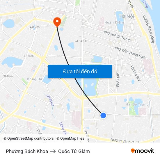 Phường Bách Khoa to Quốc Tử Giám map