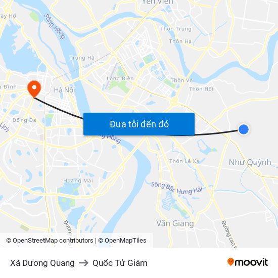 Xã Dương Quang to Quốc Tử Giám map