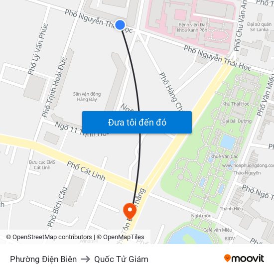 Phường Điện Biên to Quốc Tử Giám map