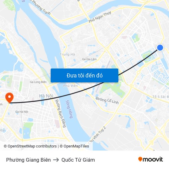 Phường Giang Biên to Quốc Tử Giám map