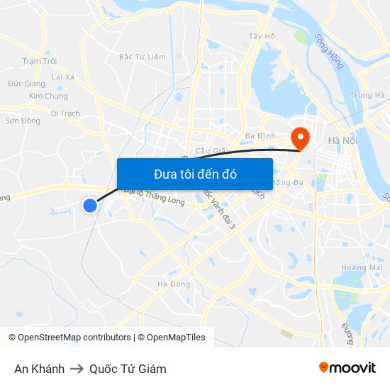 An Khánh to Quốc Tử Giám map