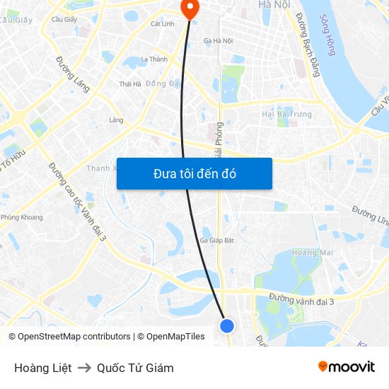 Hoàng Liệt to Quốc Tử Giám map