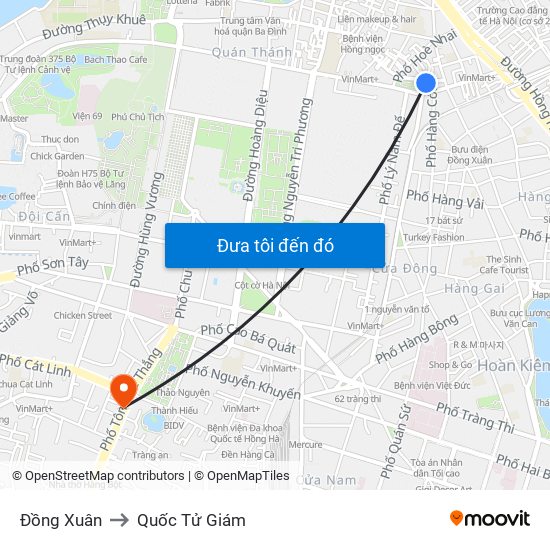 Đồng Xuân to Quốc Tử Giám map