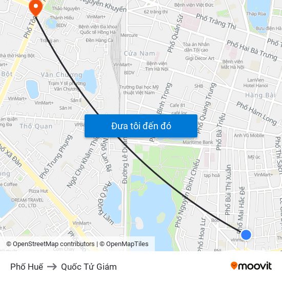 Phố Huế to Quốc Tử Giám map