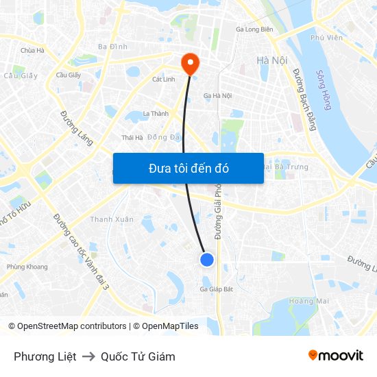 Phương Liệt to Quốc Tử Giám map