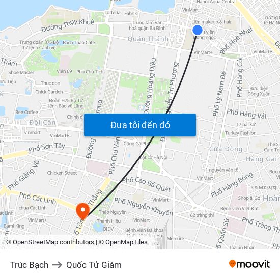 Trúc Bạch to Quốc Tử Giám map