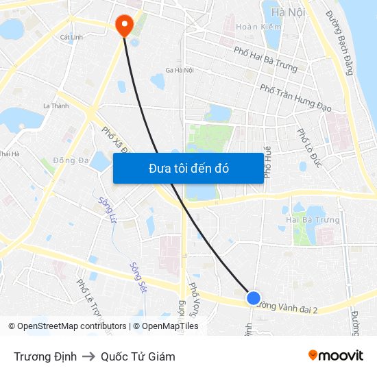 Trương Định to Quốc Tử Giám map