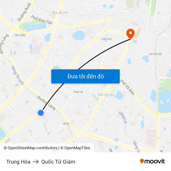 Trung Hòa to Quốc Tử Giám map