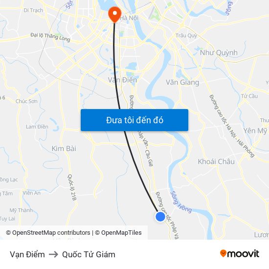 Vạn Điểm to Quốc Tử Giám map