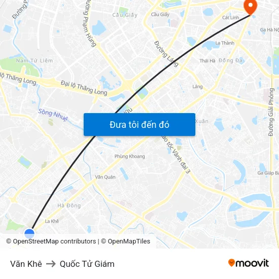 Văn Khê to Quốc Tử Giám map