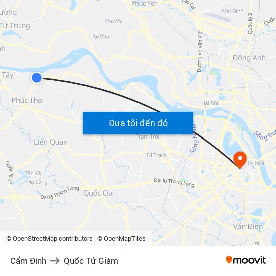 Cẩm Đình to Quốc Tử Giám map