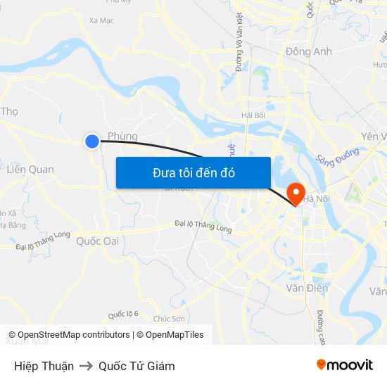 Hiệp Thuận to Quốc Tử Giám map