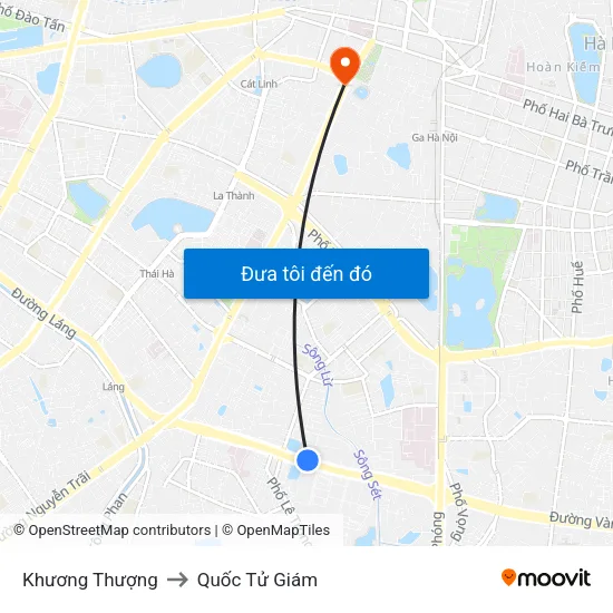Khương Thượng to Quốc Tử Giám map
