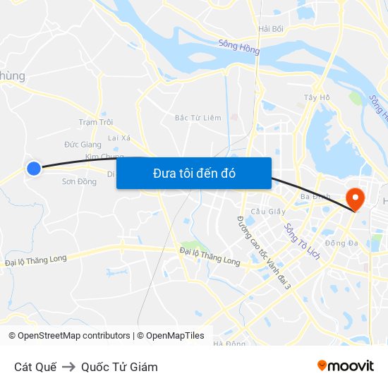 Cát Quế to Quốc Tử Giám map