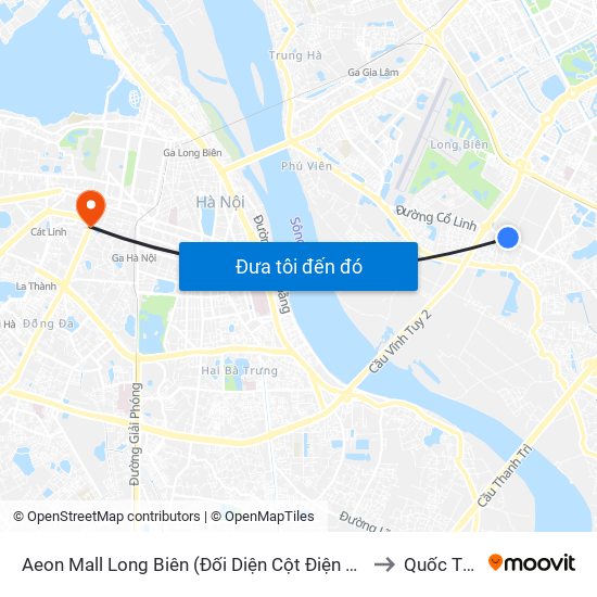 Aeon Mall Long Biên (Đối Diện Cột Điện T4a/2a-B Đường Cổ Linh) to Quốc Tử Giám map