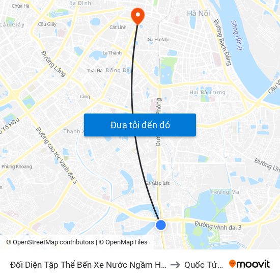 Đối Diện Tập Thể Bến Xe Nước Ngầm Hà Nội - Ngọc Hồi to Quốc Tử Giám map