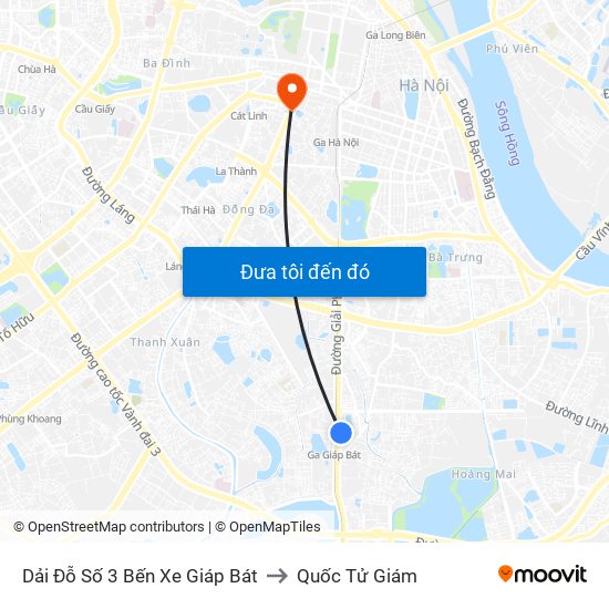 Dải Đỗ Số 3 Bến Xe Giáp Bát to Quốc Tử Giám map