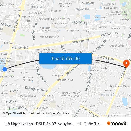 Hồ Ngọc Khánh - Đối Diện 37 Nguyễn Chí Thanh to Quốc Tử Giám map