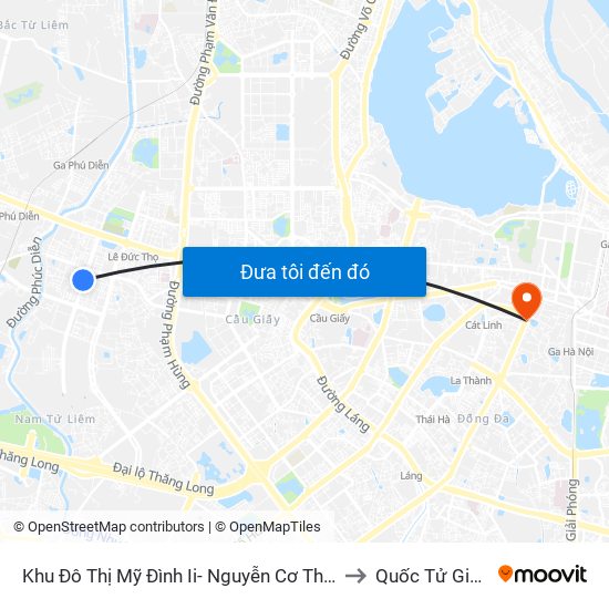 Khu Đô Thị Mỹ Đình Ii- Nguyễn Cơ Thạch to Quốc Tử Giám map