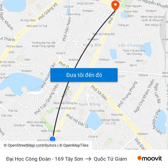 Đại Học Công Đoàn - 169 Tây Sơn to Quốc Tử Giám map