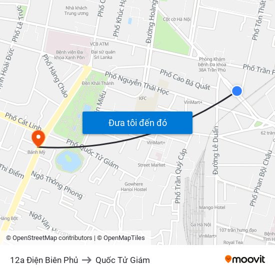12a Điện Biên Phủ to Quốc Tử Giám map